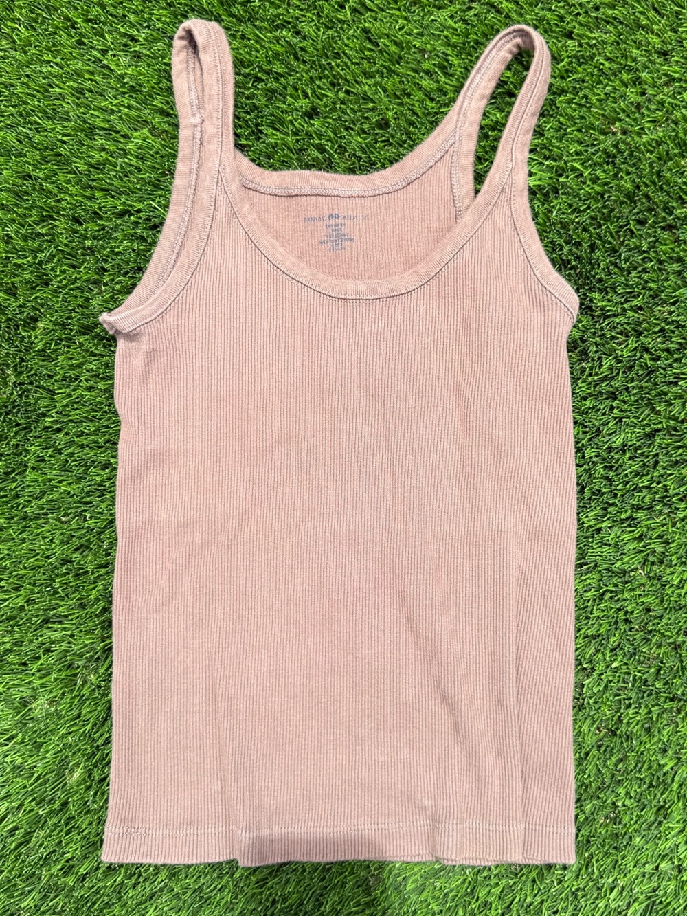 Brandy Melville ribbed cotton tank light brown